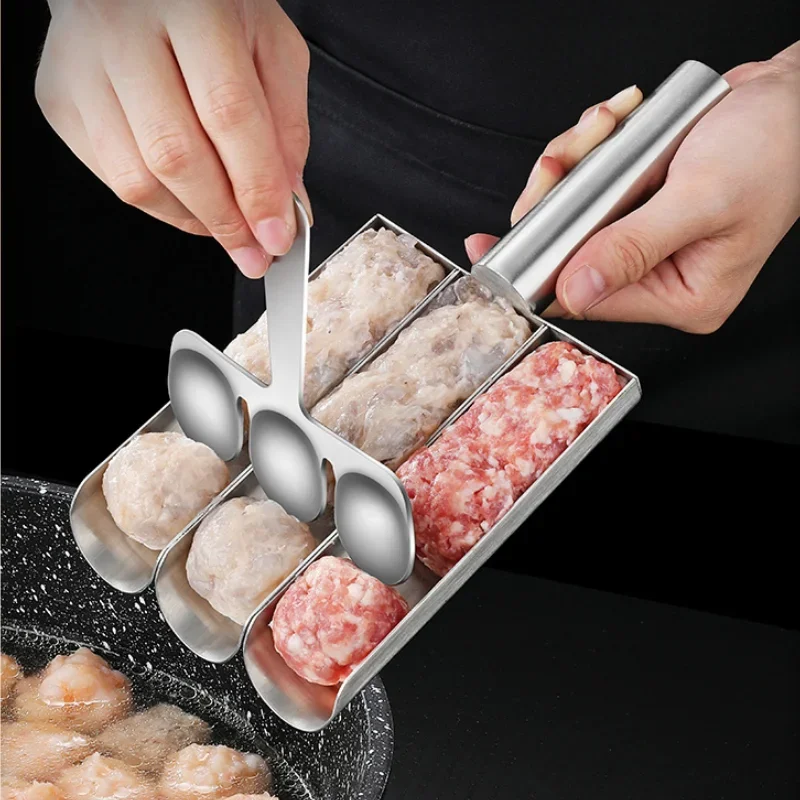 

Легкосъемный набор для приготовления фрикаделек с антипригарным покрытием — ручная ложка для фрикаделек для легких рыбных шариков — идеальный кухонный инструмент для домашней кулинарии
