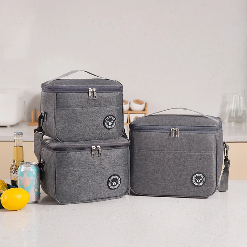 

Capacity hand-held with shoulder strap insulated bag, lunch box bag, student thickened waterproof lunch bag