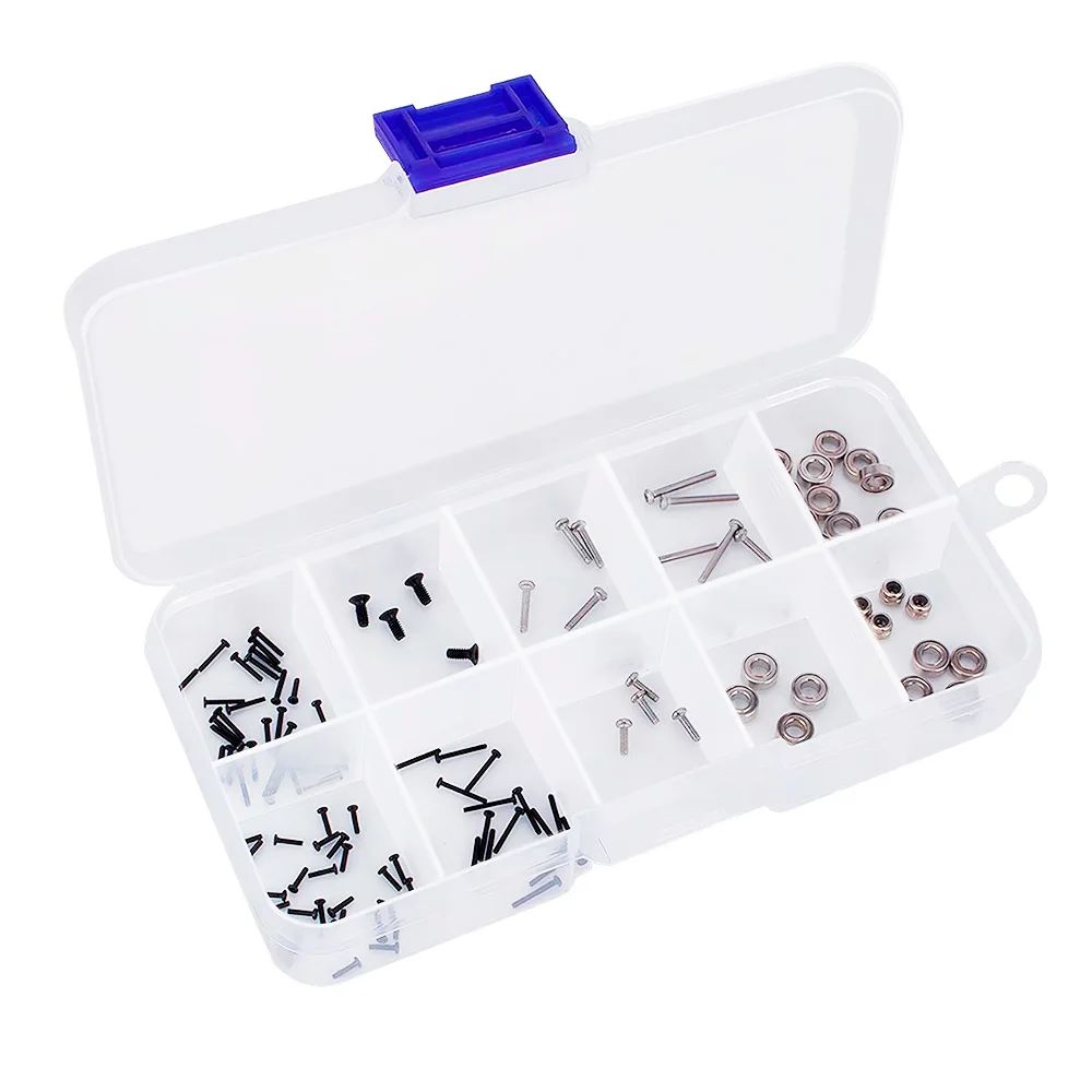 NEW 9IMOD SCX30 Screw & Bearing Kit 120PCS Stainless Steel RC Upgrade Set with M1 M1.4 M2 Screws Bearings for Axial 
