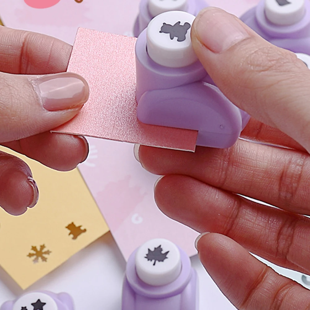 Mini Embossing Punching Device,Multi Patterns Paper Crafts Puncher Set for DIY Scrapbooks,Hole Punch Paper Shaper Cutter