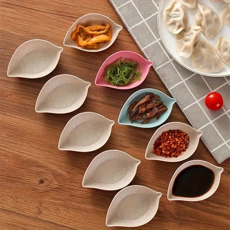 

Leaves Shaped Sauce Dish Set for Sushi Dipping Mustard Bowl Soybean Plate, Restaurant Kitchen Supplies Eid Al-Adha Mubarak
