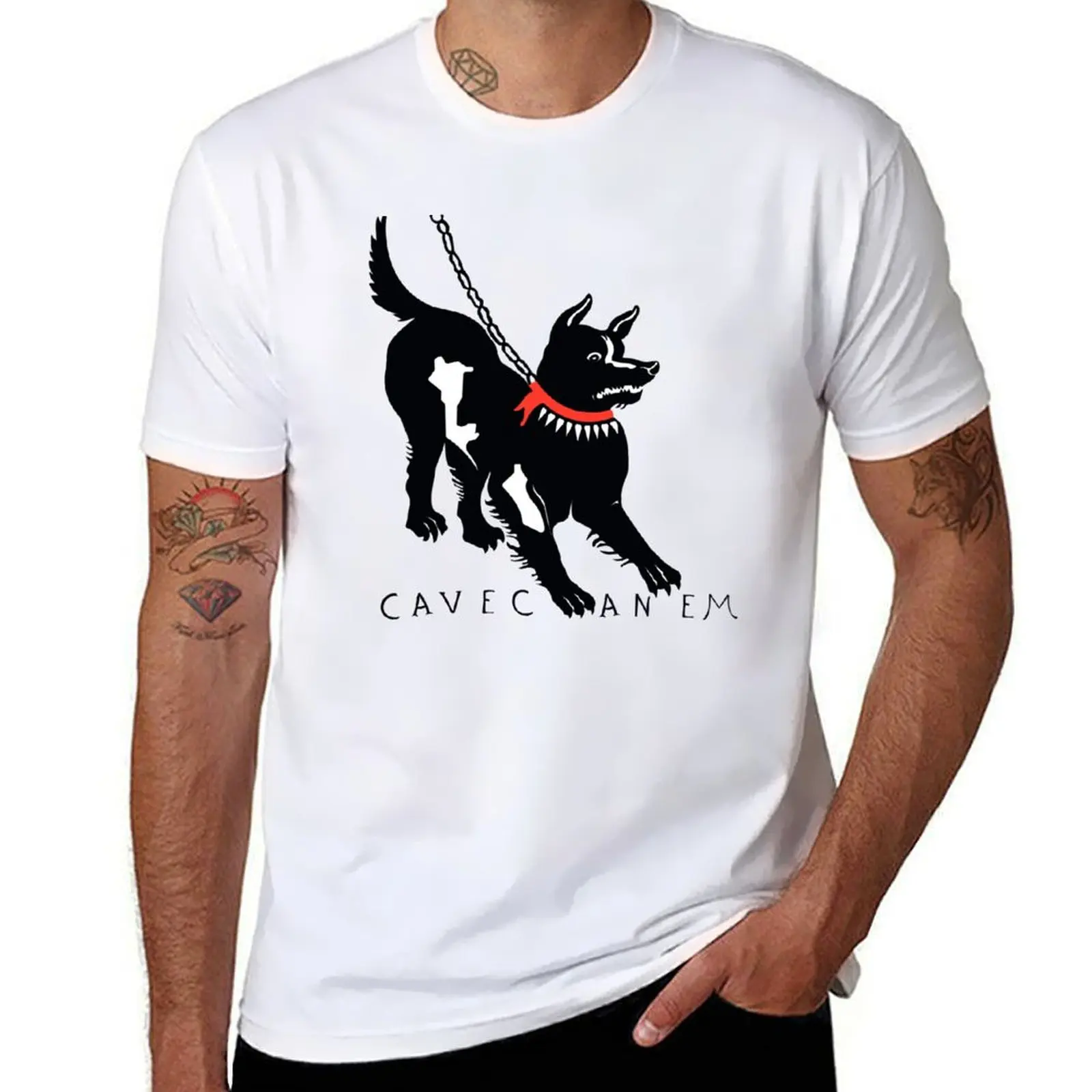 

Cave Canem (Beware of dog) T-Shirt t shirts for man cotton soft t shirt men 100% cotton luxury brand T-Shirt