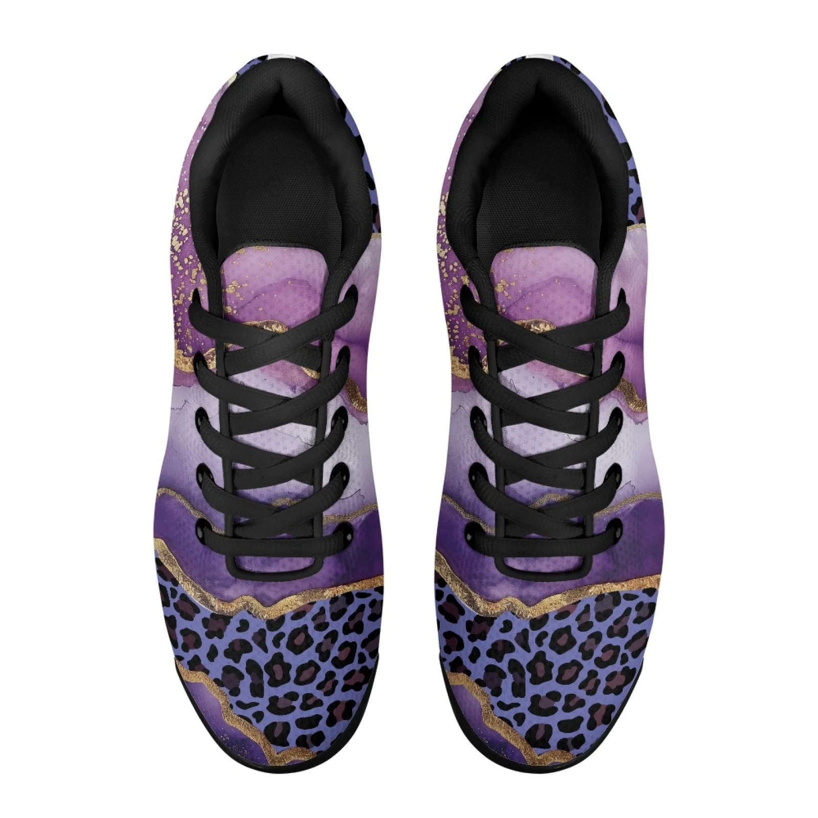 PENSTROLL Fashion Air Cushion Sneaker Easy Modern Tennis Sneakers for Gym Mens Blue-Purple Leopard Print