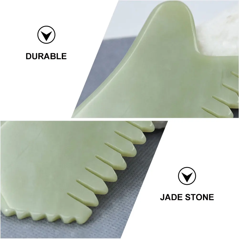 1Pcs Jade Stone Massage Comb Scalp Hair Massager Ergonomic Comfortable Grip Travel Friendly Skin Safe Non Scratch Gua Sha Comb