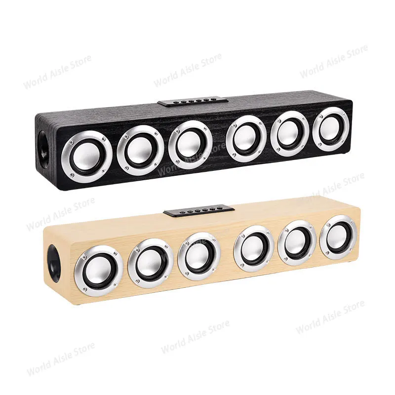 Super Powerful Bluetooth Speaker Wooden Six Subwoofer Caixa De Som Home Theater TV Sound Box Sound Bar Surround Stereo TF U Disk