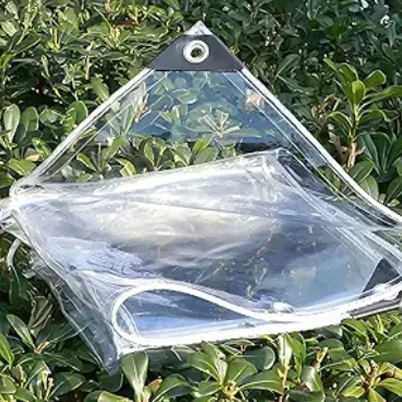 Transparenter wasserdichter Stoff, reißfestes PVC, geeignet für Garten, Terrasse, Veranda, Gewächshaus, winddichtes Sonnenschutzdach