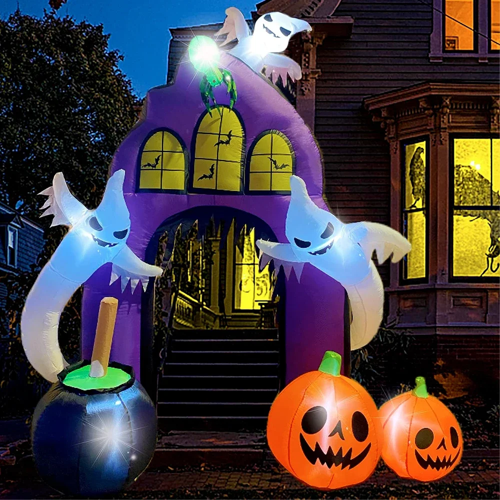 9ft  Inflatable Halloween white ghost, ghost will-o'-the-wisp, haunted house holiday party, garden decoration