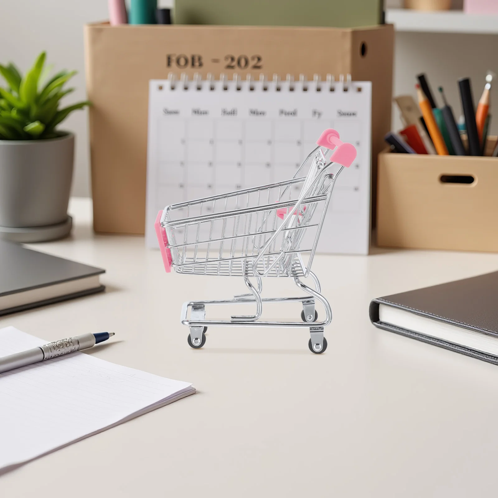 Mini Shopping Cart Metal Grocery Cart For Kids Pretend Play Supermarket Roleplay With Wheels Tiny Handcart Basket For Dollhouse