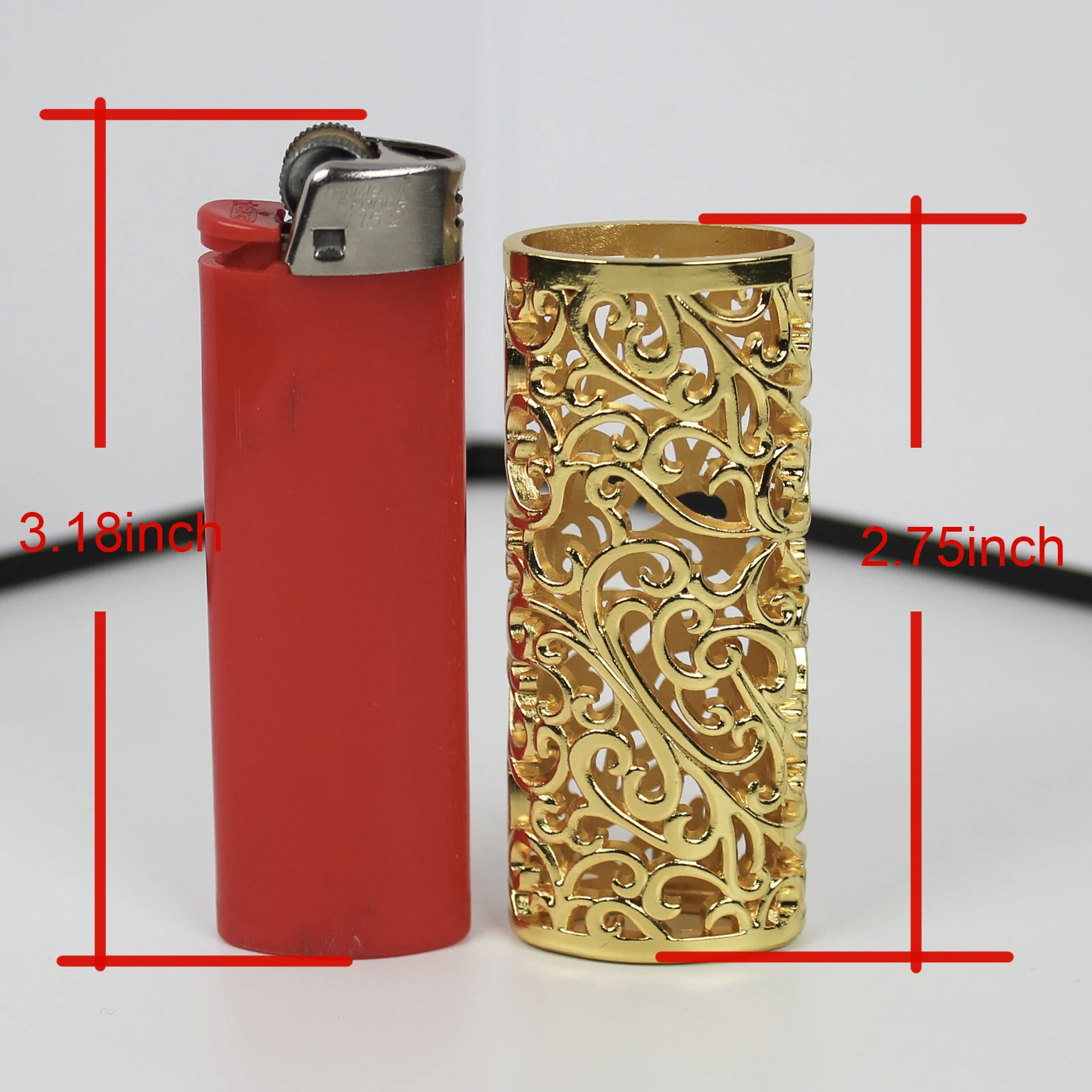 Retro Hollow Out Design Metal Lighter Case Cover Holder For BIC Standard Size Lighters Sleeve Type J6