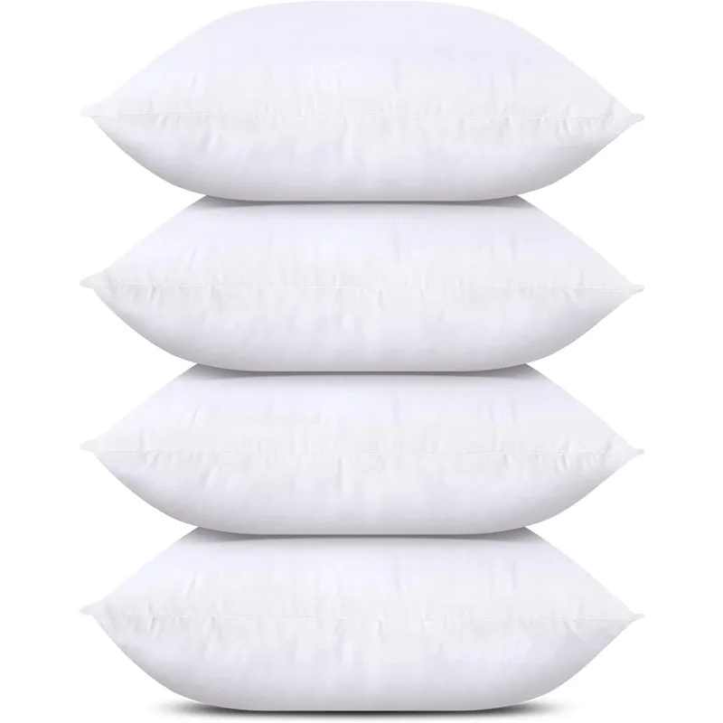 Throw Pillows (Set of 24, White), 20 x 20 Inches Pillows for Sofa, Bed and Couch Decorative Stuffer Pillows