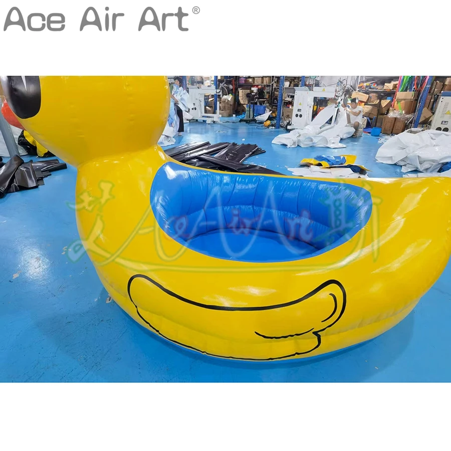 Sommer-Wasserspaß, aufblasbares Entenform-Schlauchwerkzeug, schwimmendes, langlebiges PVC, kleine gelbe Ente, Poolseen, Tageschlauch nach einem Boot