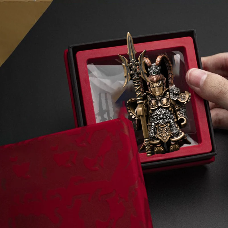 Prachtige Geschenkdoos Versie Drie Koninkrijken MOC God Of War Lv Bu Bouwstenen Magnetische Bricks Speelgoed Afneembare Metalen Beeldje