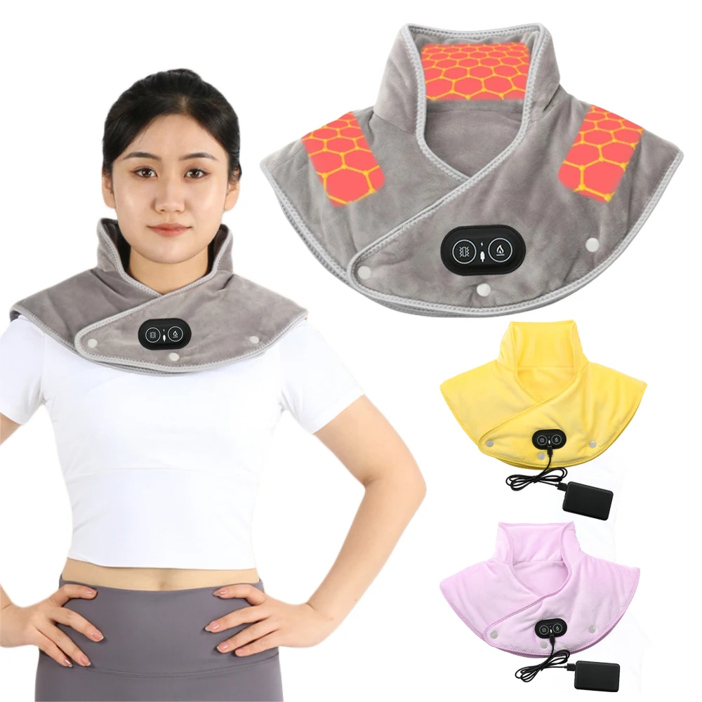 Electric Shoulder Heating Pad for Shoulder Neck Pain Relief Back Brace Wrap Thermal Compress Washable Shawl Warmer Relieve Fatig