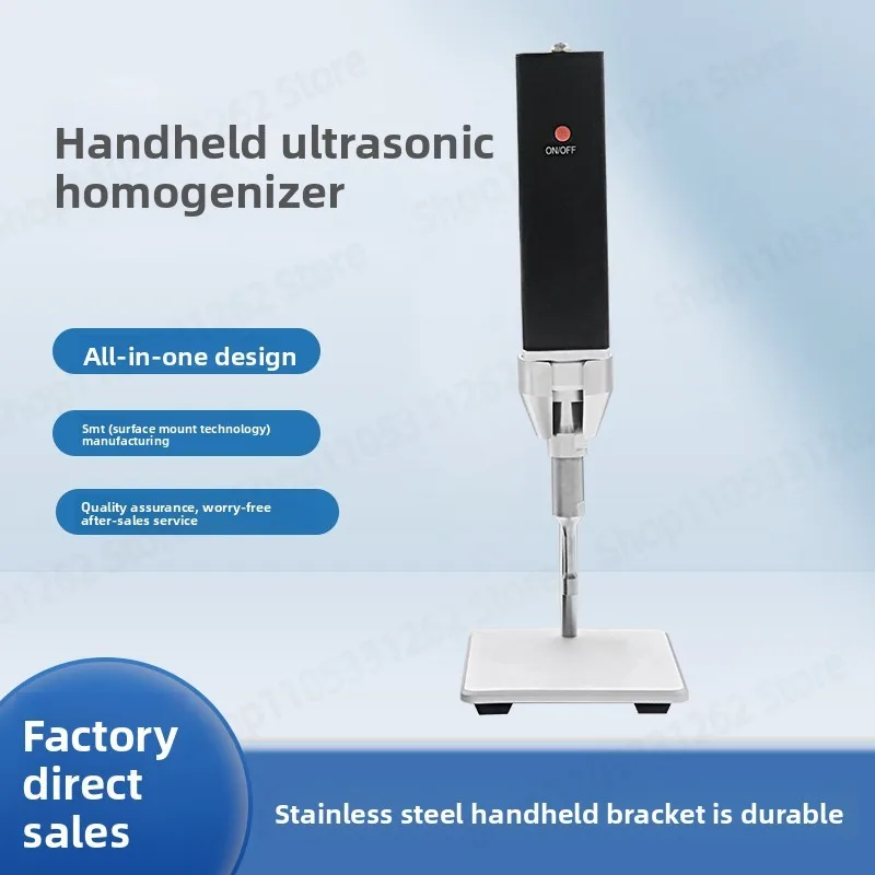 Handheld Black Ultrasonic Cell Disruptor, Portable Homogenizer Emulsifier for Lab, Probe Sonicator for Material Dispersion