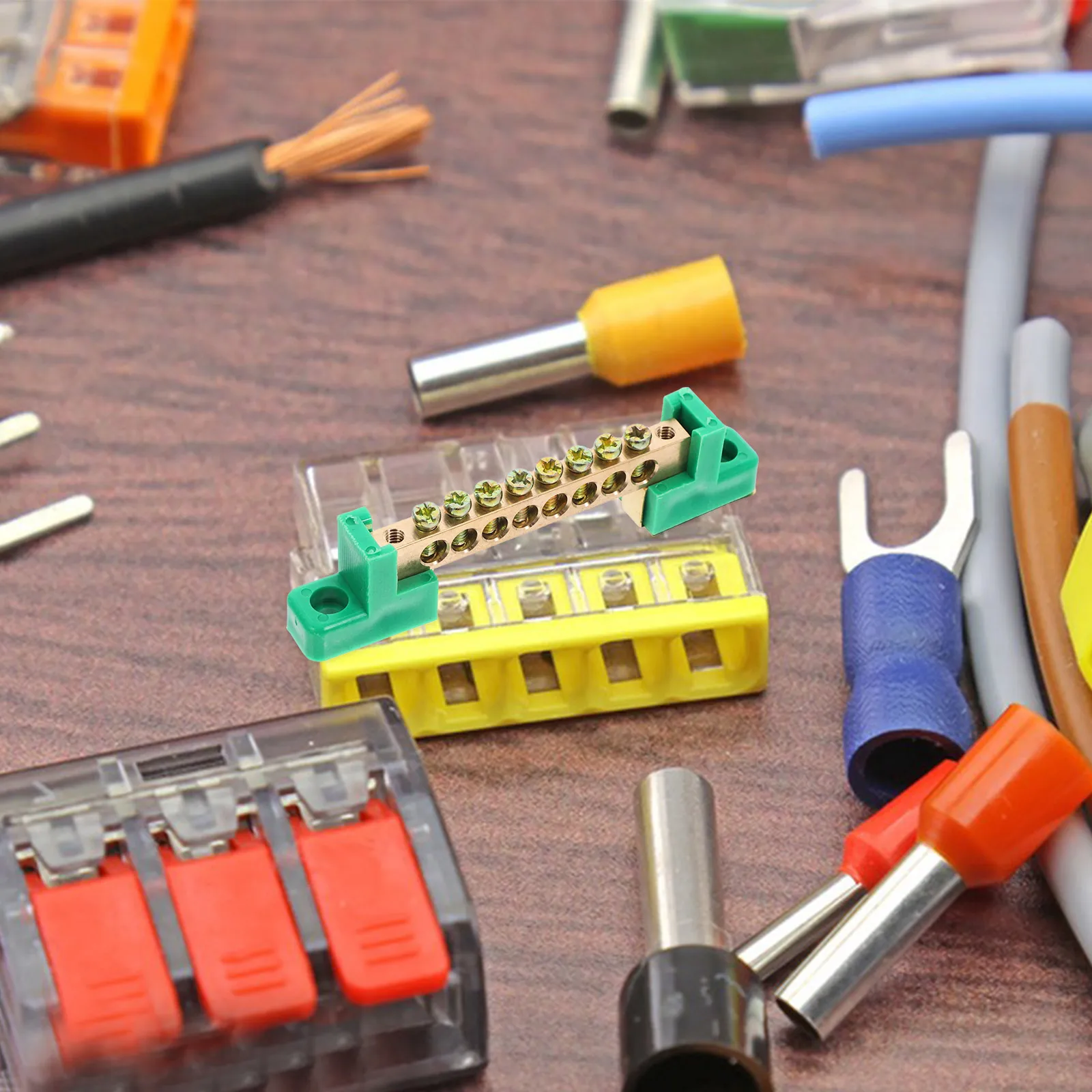 

5Pcs Copper Terminal Blocks Bar Connector Electrical Distribution Terminal Block Wire Connector Grounding Neutral Bus Bar