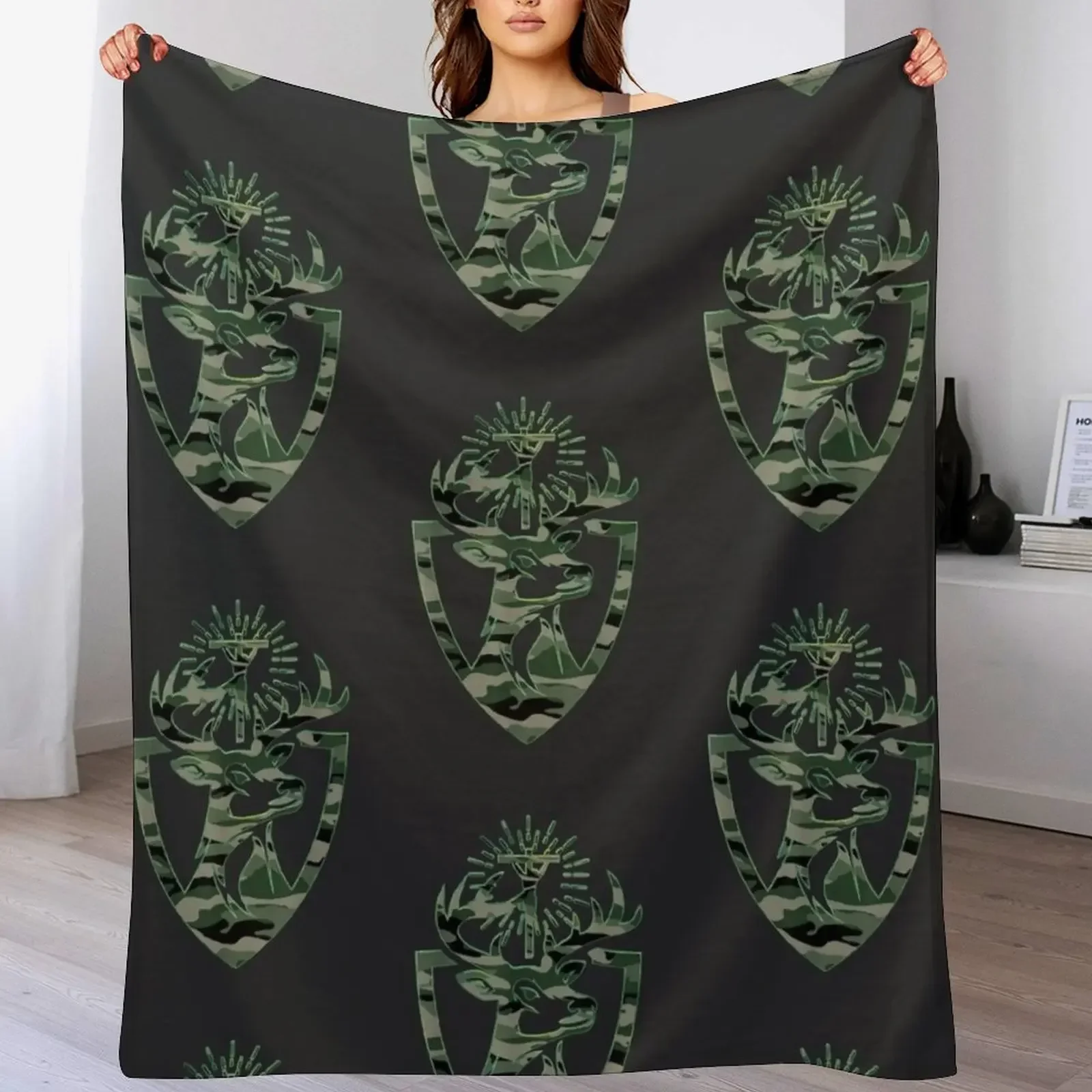 

St, Hubert Hubertus Patron Saint of Hunters Stag Throw Blanket Machine Washable Soft Warm Blanket