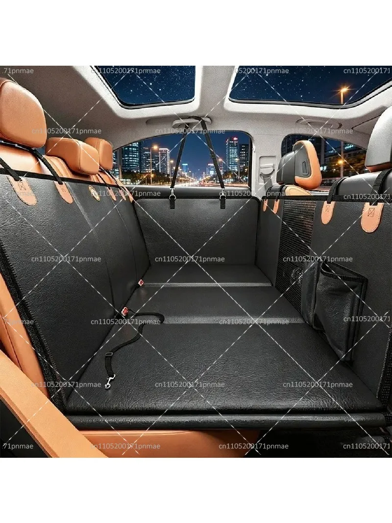 Waterproof PU Leather Car Pet Seat Cover Rear Backseat Extender Anti Scratch Dog Travel Mat Hammock Protector for SUV