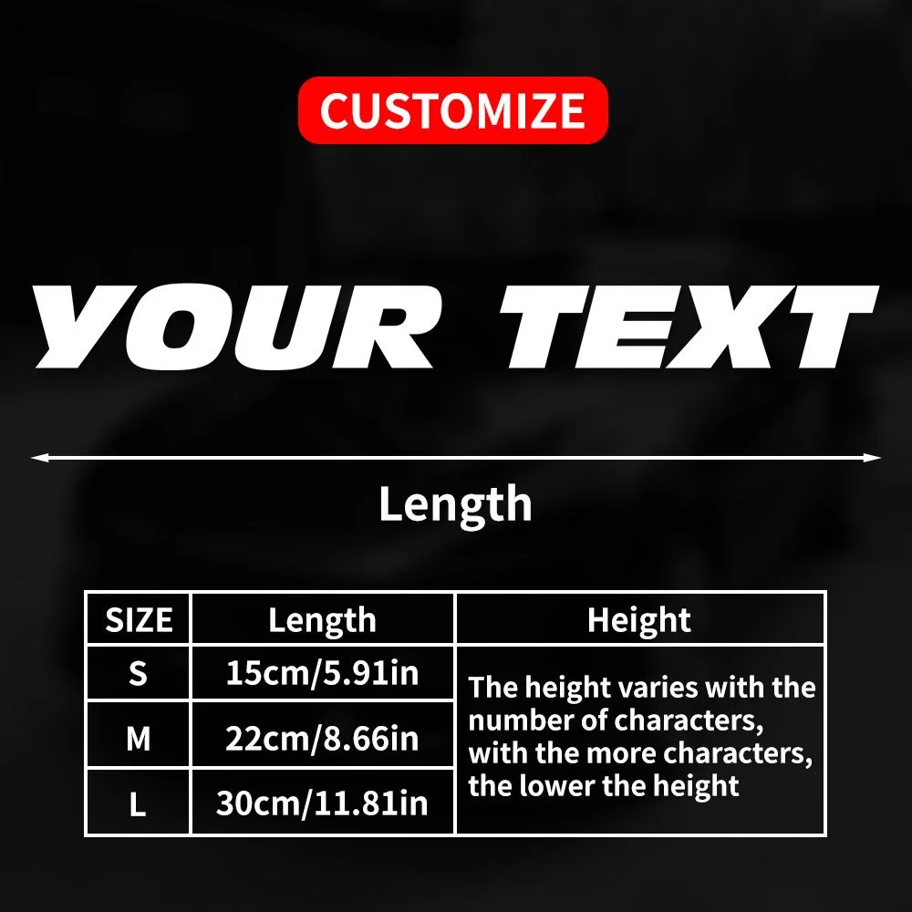 1PC Custom Motorfiets Stickers Waterdicht Vetgedrukte Letter Stijl DIY Brandstoftank Auto Raam Zijkant Carrosserie Scooter Helm Fiets Vinyl Decals