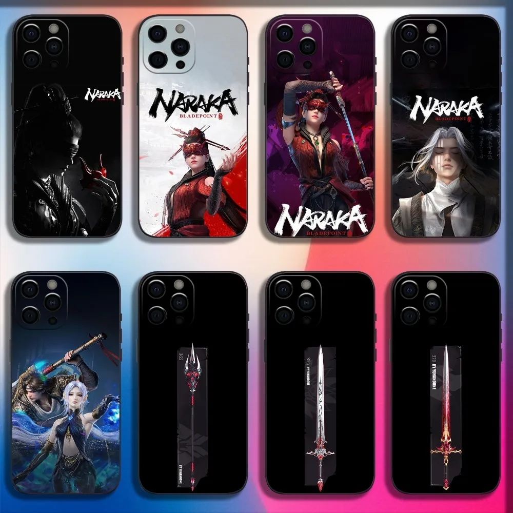 

Game N-Naraka Bladepoint Phone Case For iPhone 16,15,14,13,12,11,Pro,X,XS,Max,XR,Plus,Mini Soft Black Cover