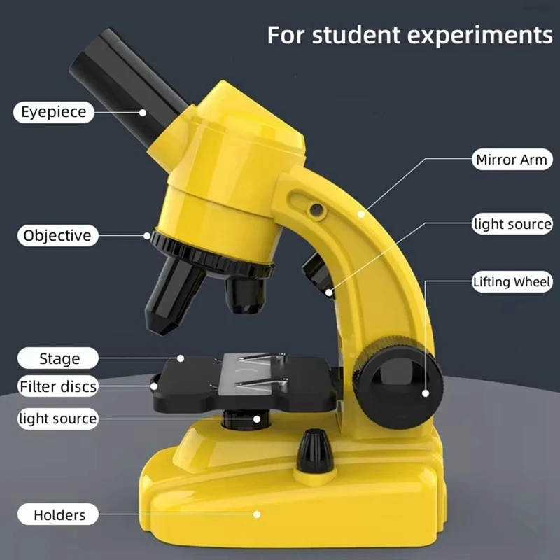 Microscope Kit Laboratory Biological High-Power Microscope Toy for Children' School Science Experiment Gifts-ABHG