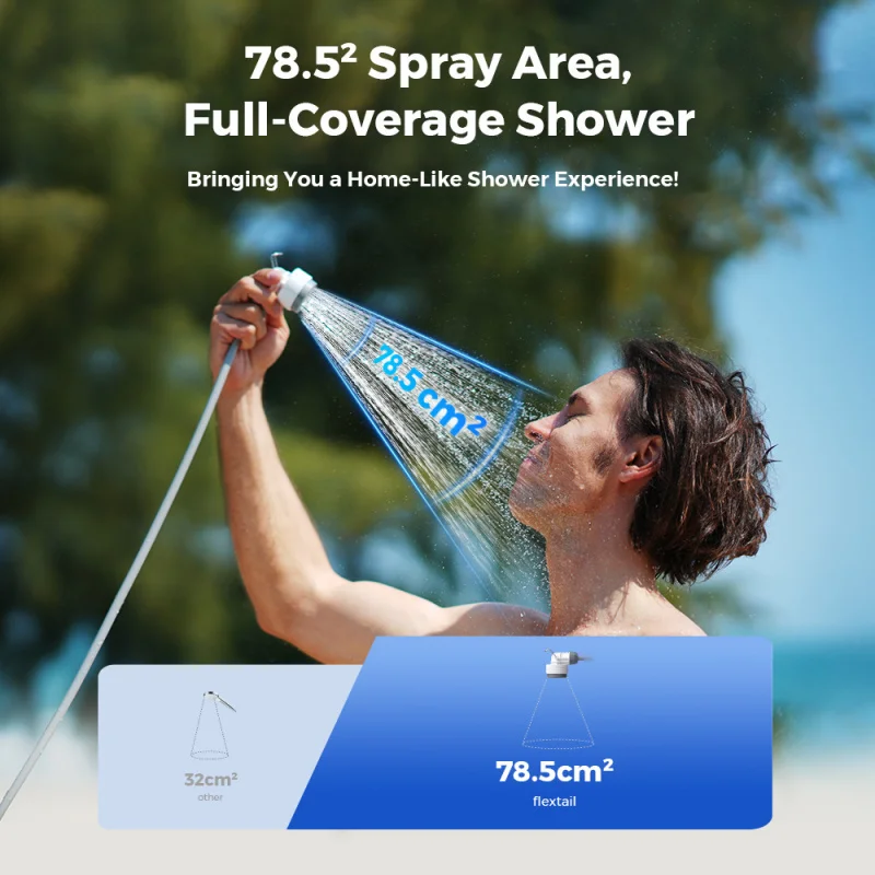 

Портативный душ FLEXTAIL Tiny Shower с аккумулятором для кемпинга, уличный мгновенный душ