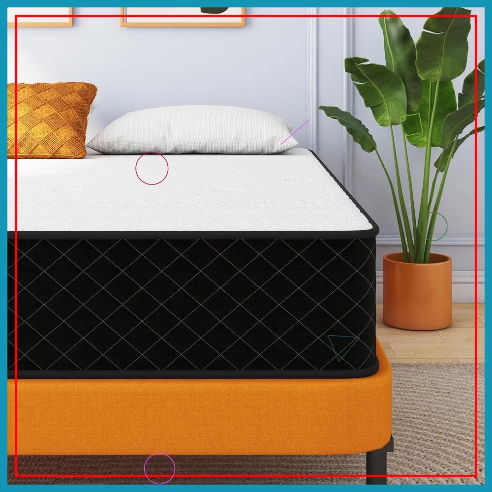 Colchón Híbrido de Espuma Viscoelástica de 10 Pulgadas, Tamaño Completo, Alivio de Presión y Soporte Firme, Cama Doble en Caja