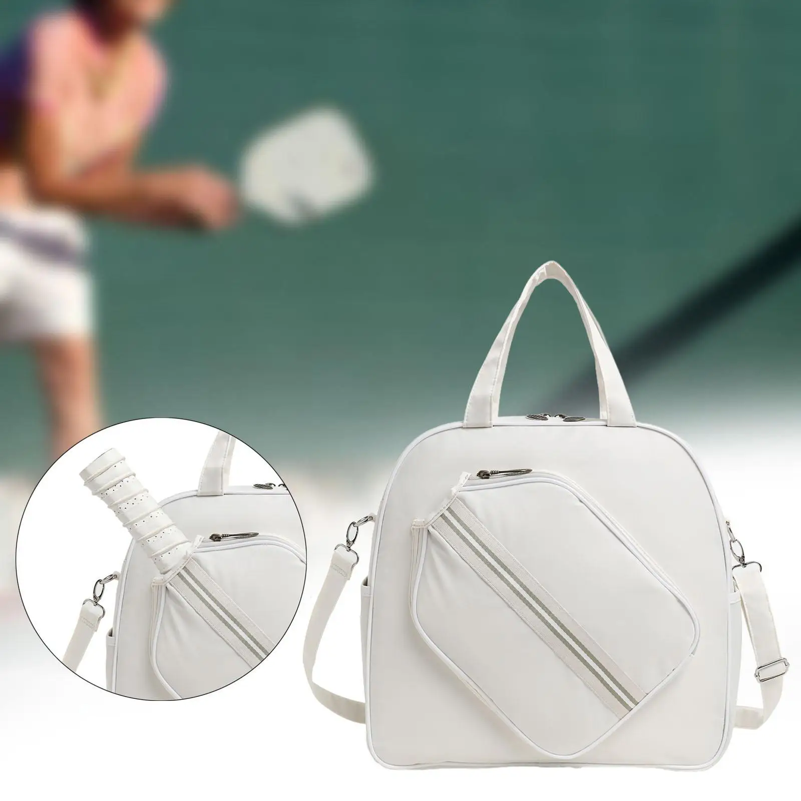 

Pickleball Tote Bag Gym Beginners Outdoor Sports with Zipper Racket Storage