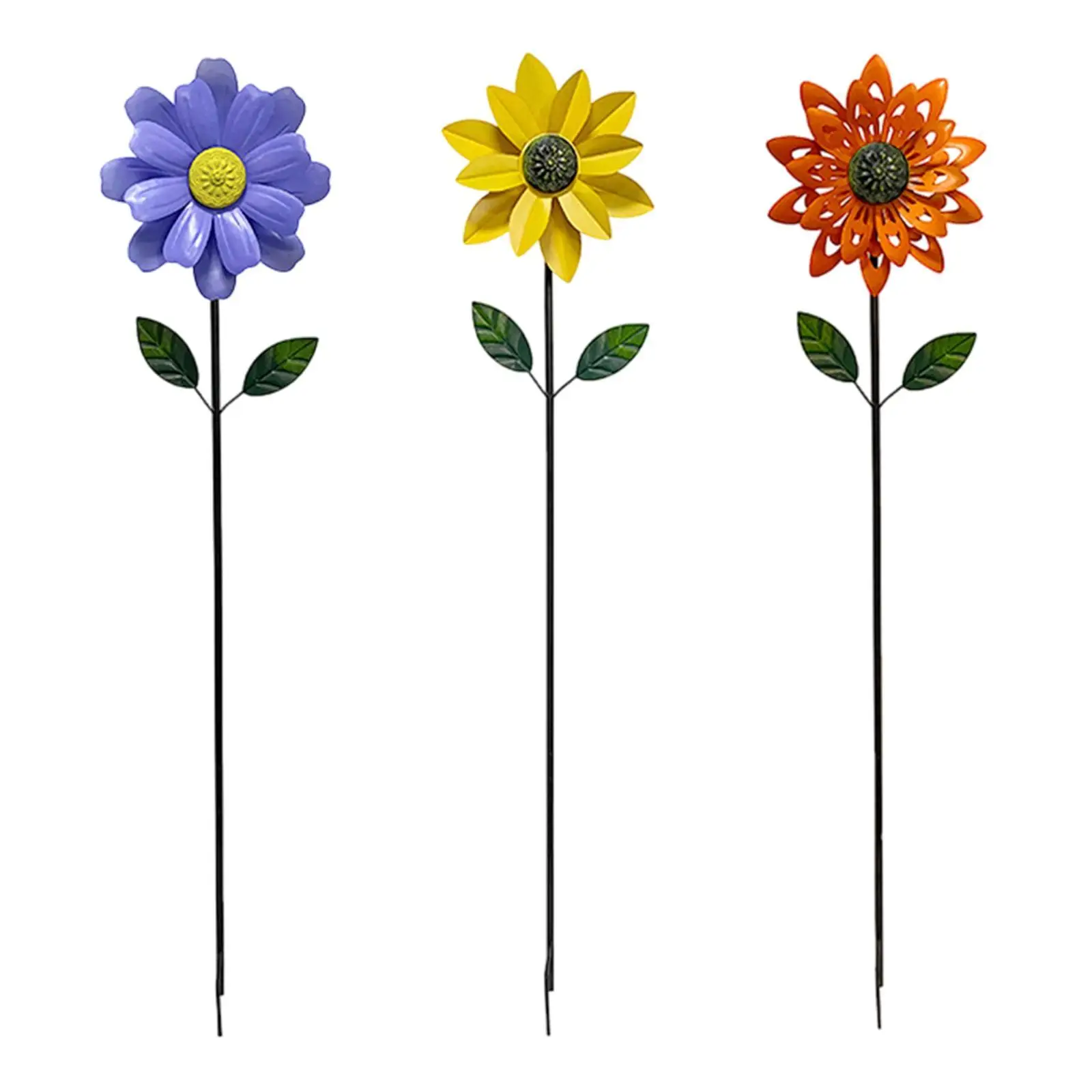 

Sunflower Standing Wind Sculpture with Stake for Yard Art Decor Windmill