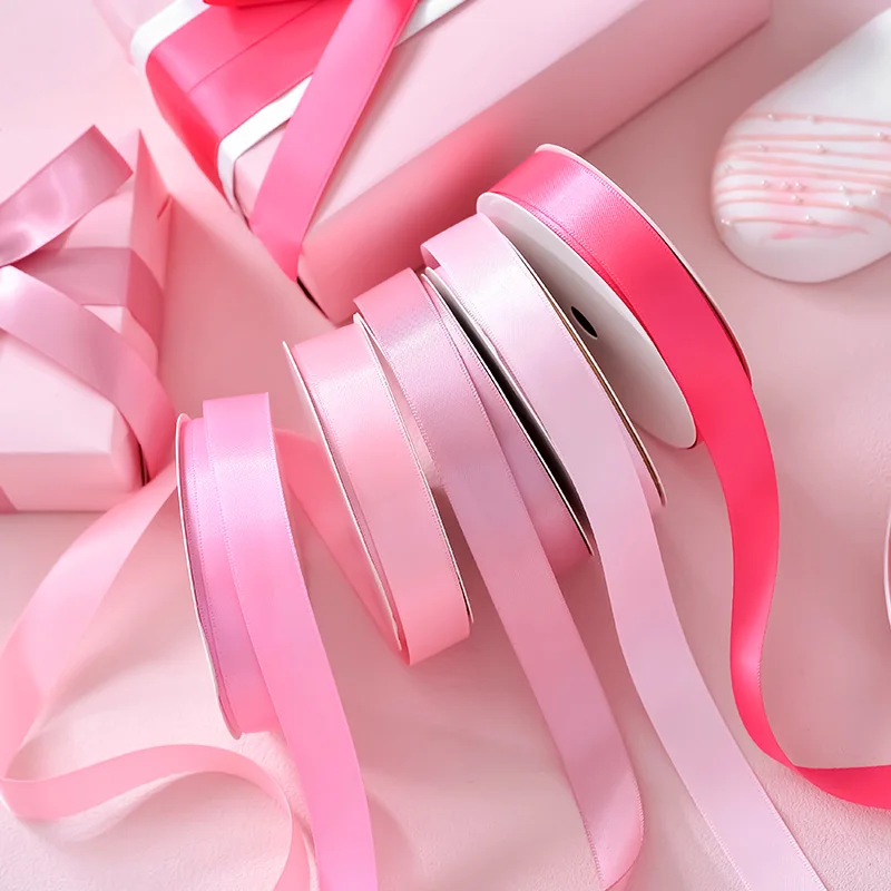 

Атласная лента AMA с двойным лицом, 13, 16, 19, 22 мм, 100 ярдов, 24 цвета, розовая лента серии для свадебного украшения, цветы розы ручной работы