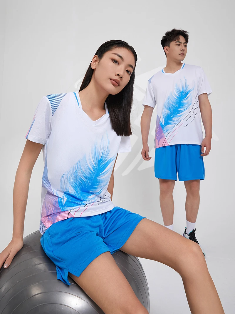 2023 Badminton T-Shirt Men/Women Kids Tennis Shirt Quick Dry Training Volleyball Table Tennis Breathable Shirts For Male Female