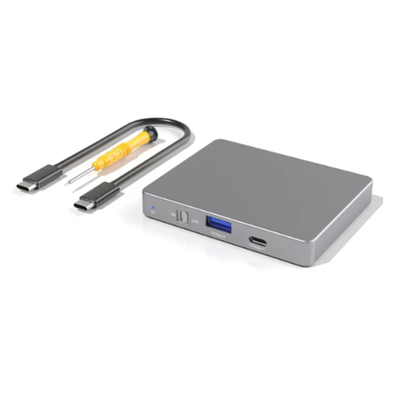 

Enclouse Double Bracket Housing 10Gbps USB C 3.2 GEN2 External Hard Disk Case PCIE NVME Protocol For M.2 2280/60/42/30
