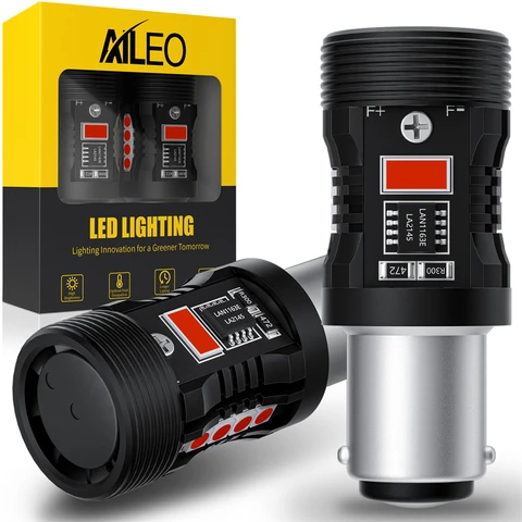 AILEO, Комплект Из 2 Шт., Светодиодные Лампы 1157 P21/5W BAY15D, Красные, Для Стоп-сигналов И Задних Фонарей