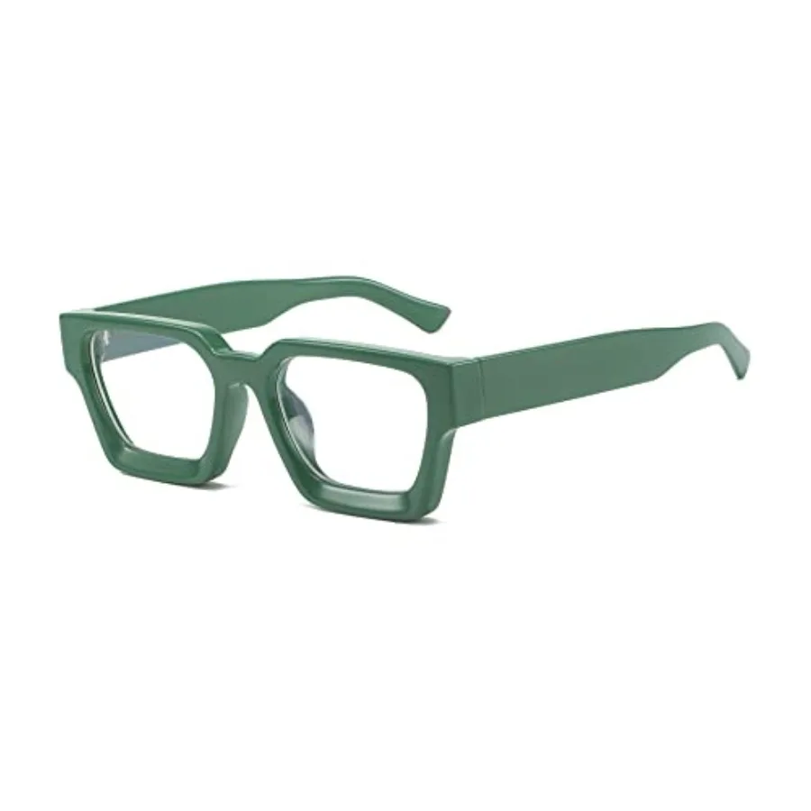 

EYLRIM Thick Square Frame Light Glasses for Women Men Non Prescription Computer Eyeglasses