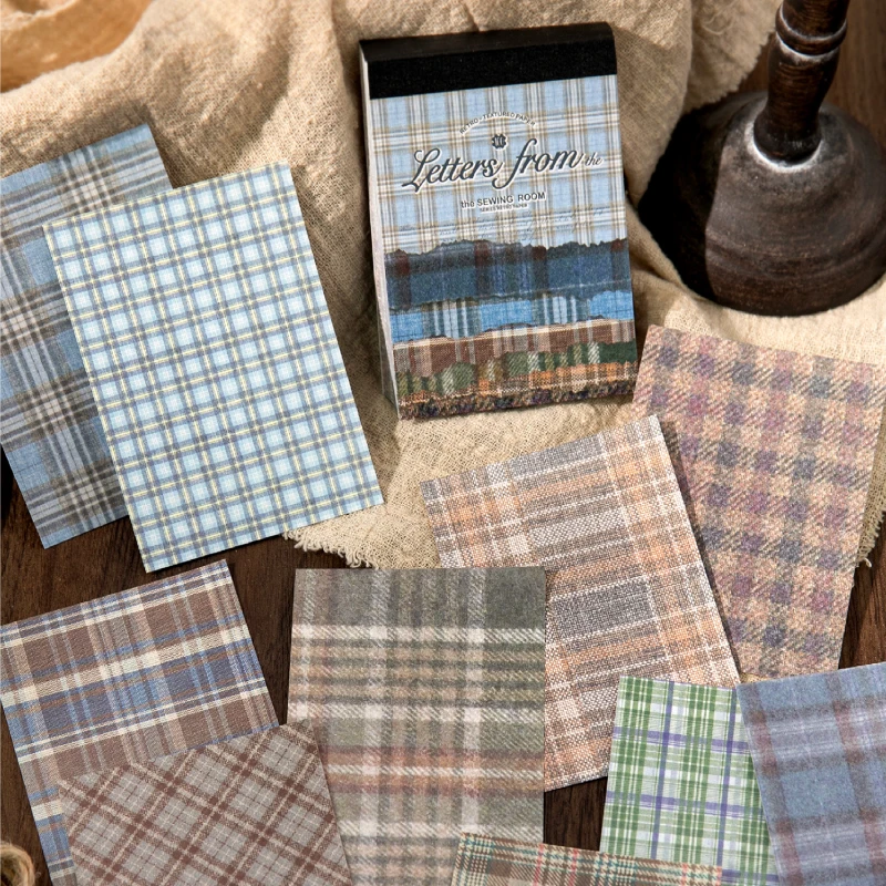 100pcs Letters From The Sewing Room Series Material Paper Retro Basic Grid Decorative Papers DIY Junk Journal Scrapbook Collage