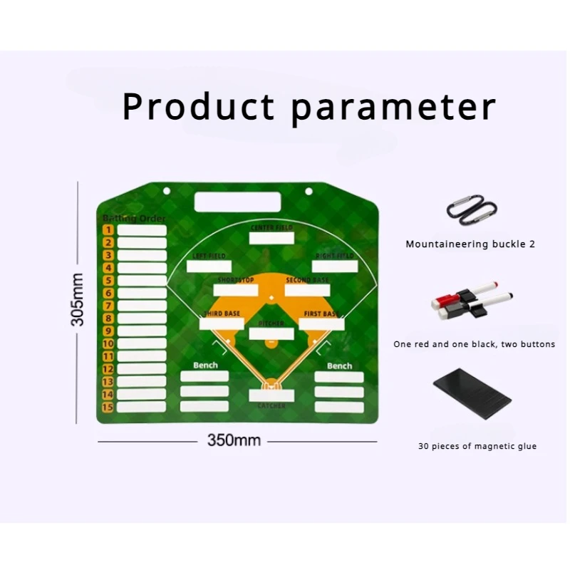 Baseball Tactic Board PVC Wear-resistant Portable Coaching Clipboard Baseball Training Competition Coach Gear Strategy Board