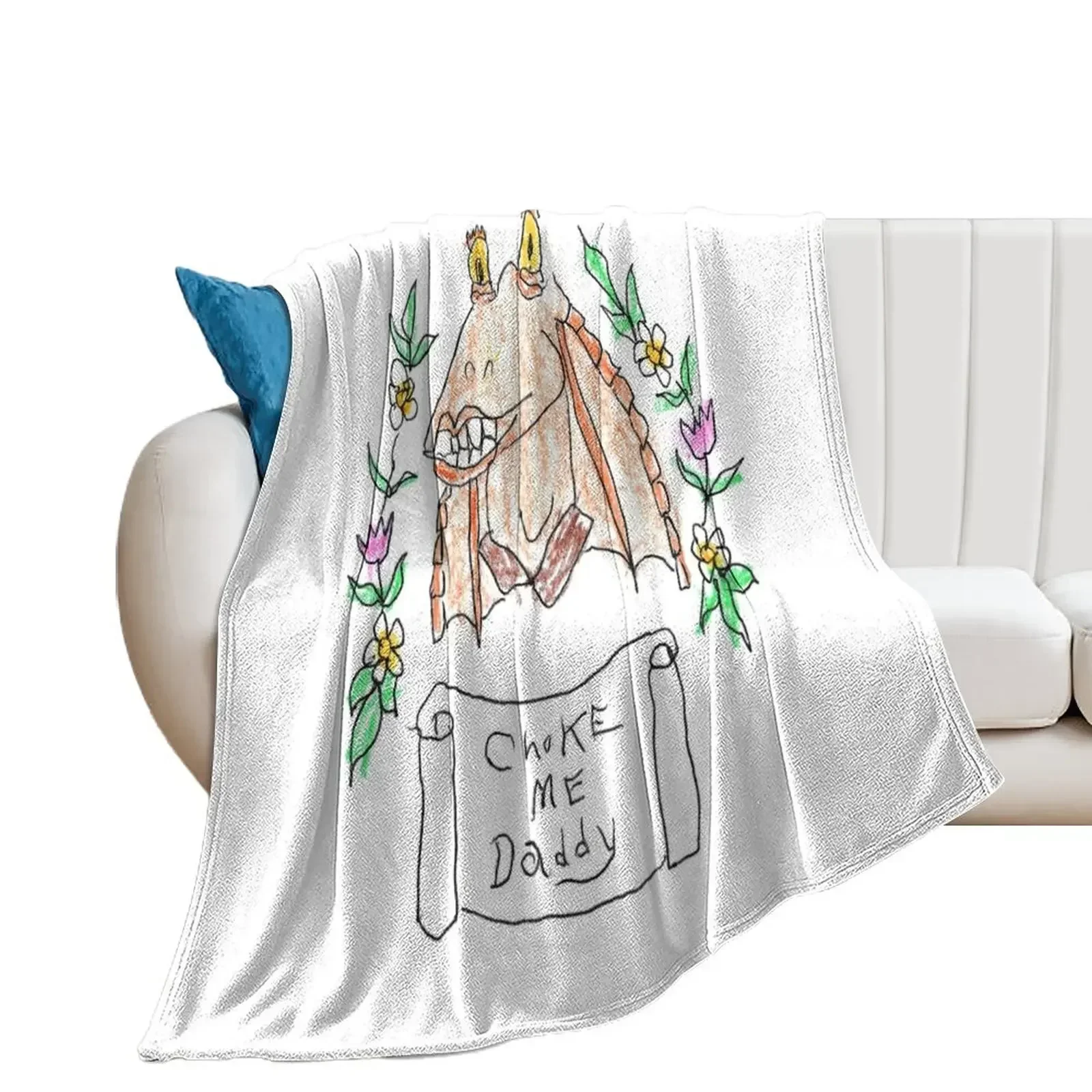 Choke me Jar Jar (Full Size) Throw Blanket Giant Sofa Tourist Blankets