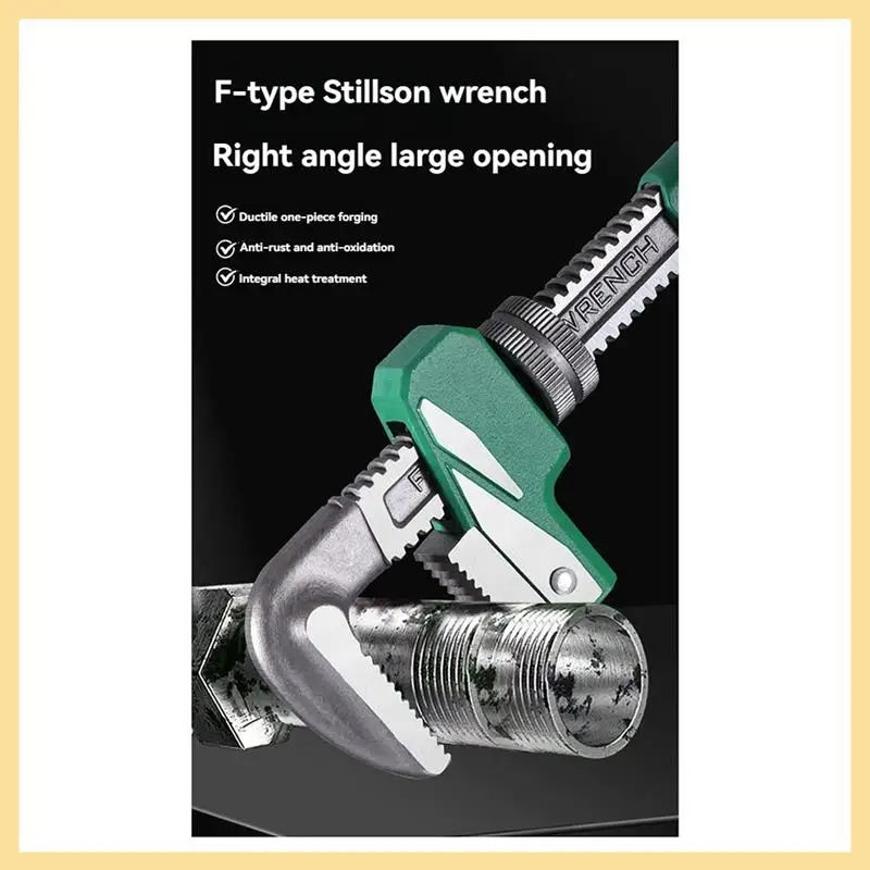 

GOOD-Plumbers Wrench F-Type Pipe Vise Wrench Multi-Functional Speed Wrench With Extension Right Angle For Specialshaped Valve