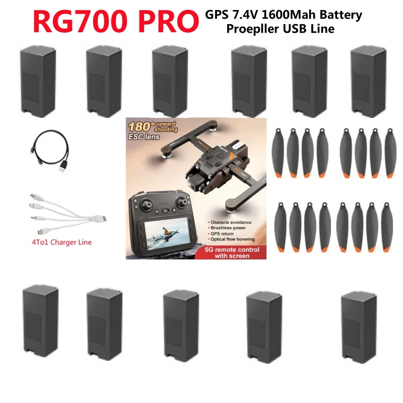 

RG700 PRO RG700PRO GPS Brushless Remote Control RC Drone Quadcopter Spare Parts Accessories 7.4V 1600MAH Battery/Propeller/USB