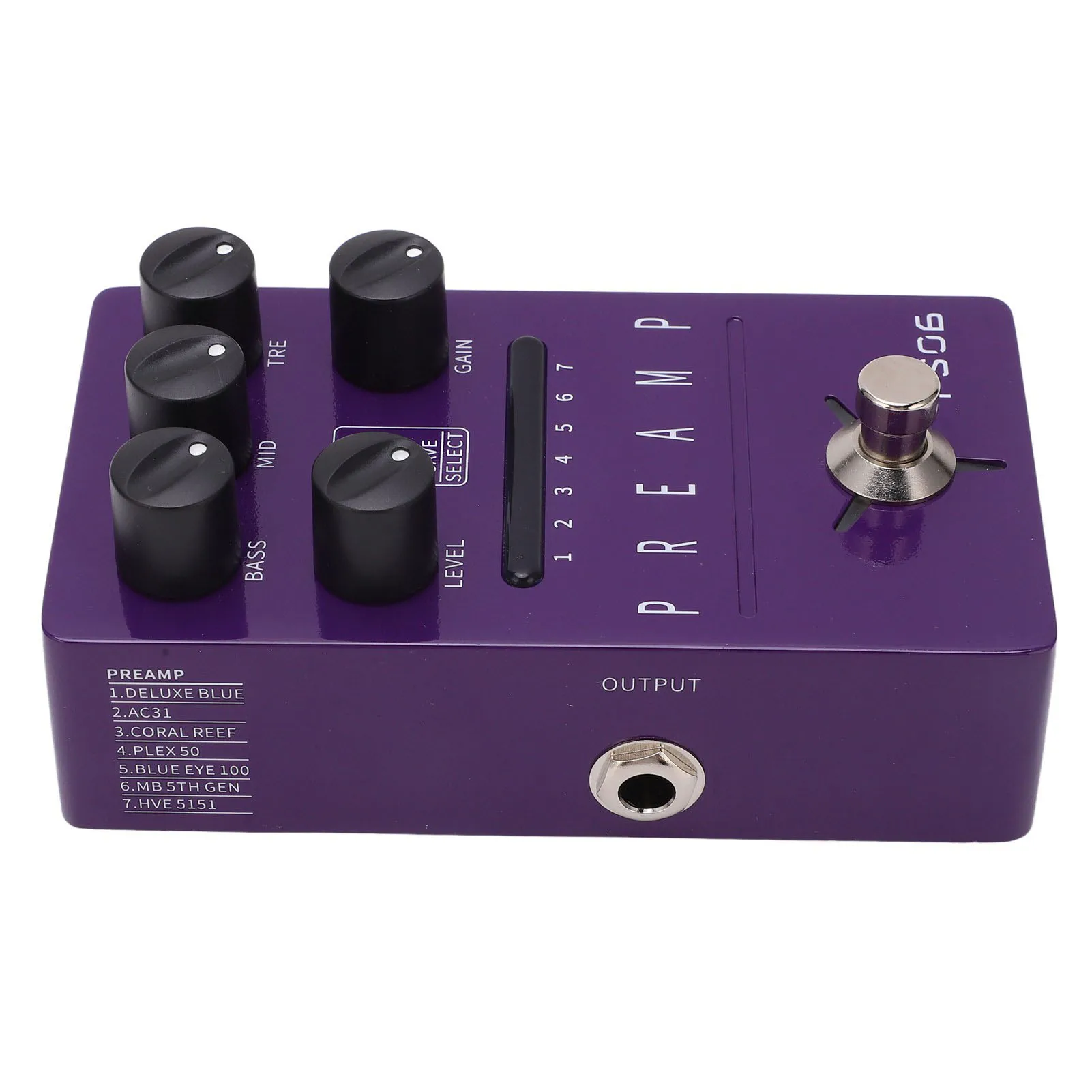 

Hooqu Guitar Effect Pedal Metal Purple 1/4in Interface Parameters Savable Single Effect Pedal DC 9V