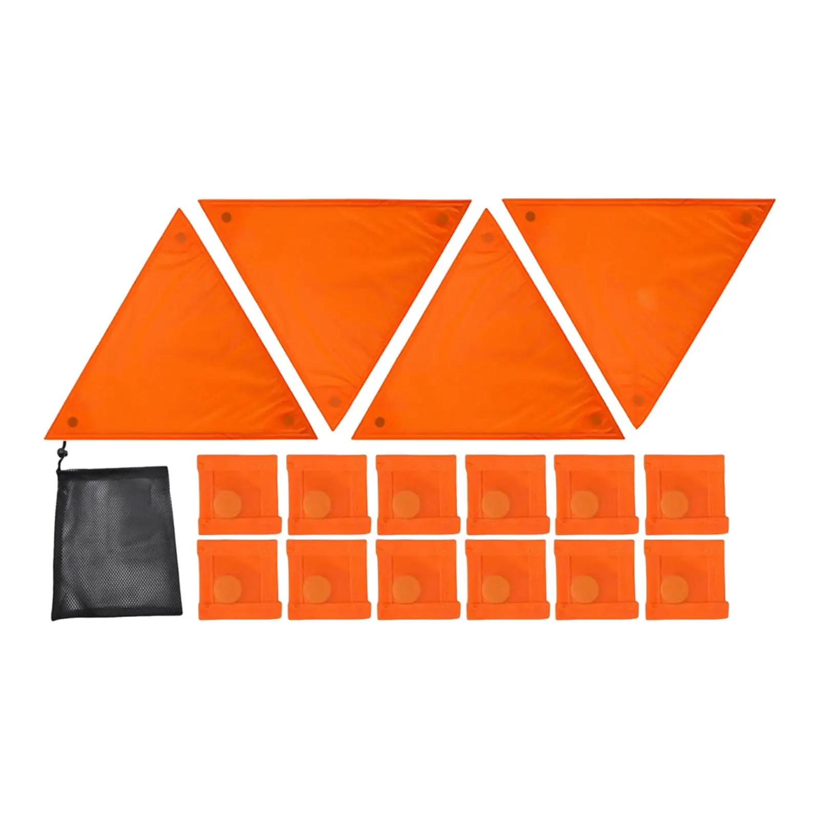 High Visibility Orange Security Signs Kit Attachments for Tents Tear Resistant Lightweight Multipurpose Triangle Shape