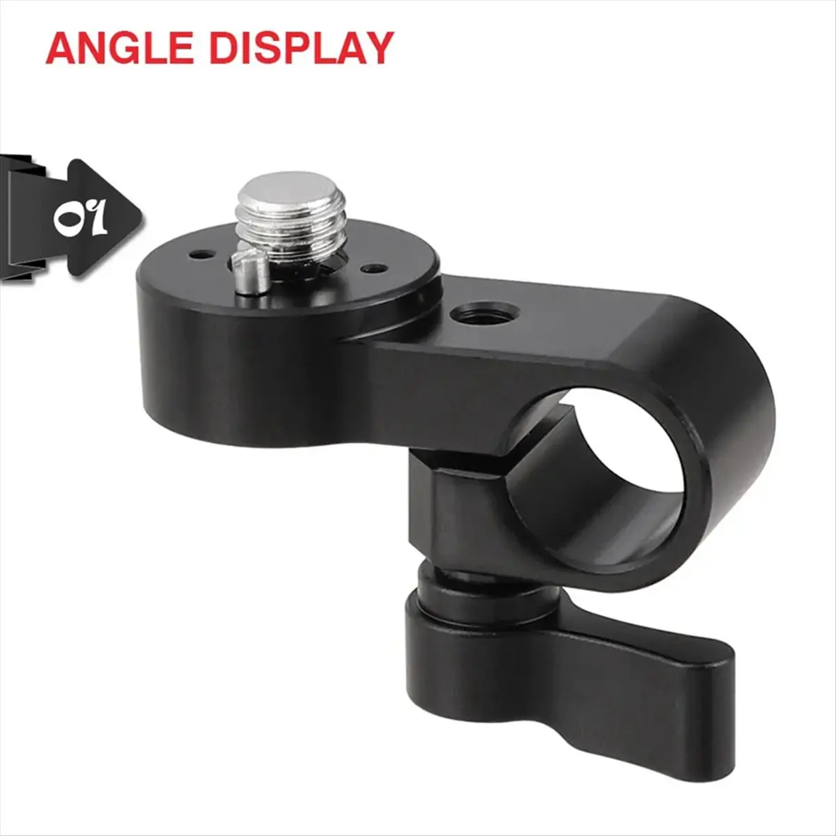 HGHO 15mm Single Rod Clamp Adapter with 3/8inch-16 Mounting for DSLR Camera Cage Rig 15mm Rod Rail Support System