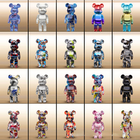 2024 27cm Graffiti Bear Figurine Animal Statue Modern Room Sculpture Table Desk Decoration Accessories Ceramic Figurine Ornament
