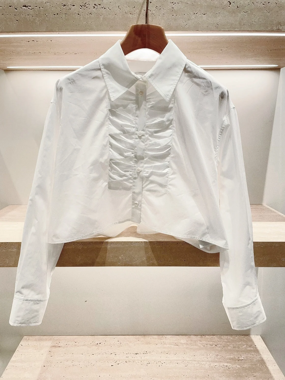 

Ограниченное предложение: Новая винтажная плиссированная рубашка с длинным рукавом для женщин, коллекция S Home, ранняя осень 2025, повседневный стиль, из чистого хлопка, тонкая