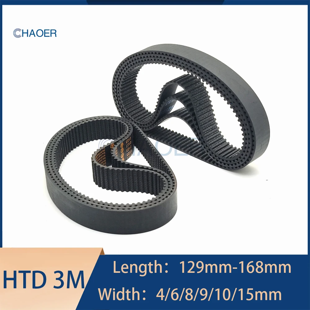 HTD 3M Synchronous Timing Belt Length 129‑168mm Width 4‑15mm Closed‑Loop 3M Belt For 3D Printer CNC Router Spare Parts 3mm Pitch