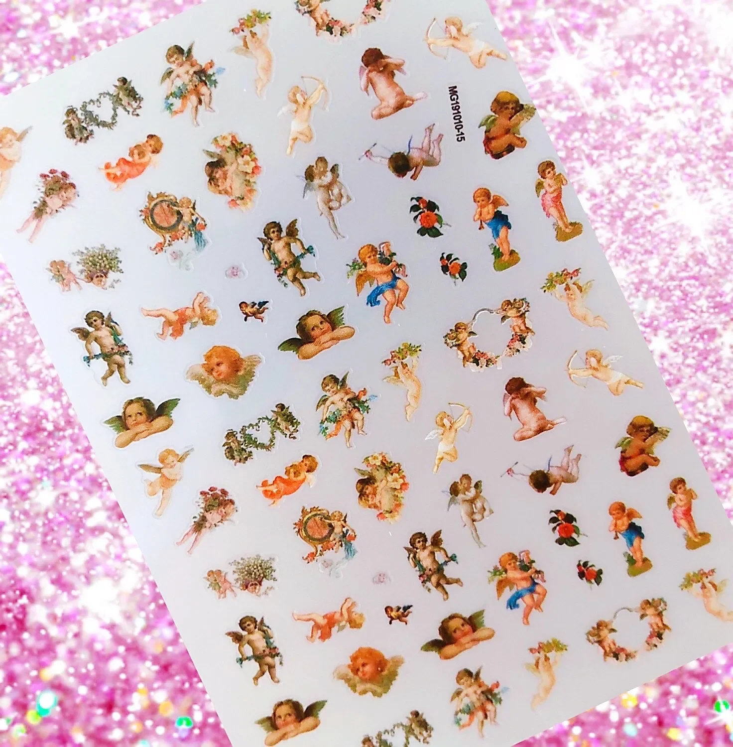 3D Engel Nail art DIY Klebe Aufkleber Nail art Aufkleber Blatt Dekoration Schöne Engel Blume Muster Nagel Zubehör HL44