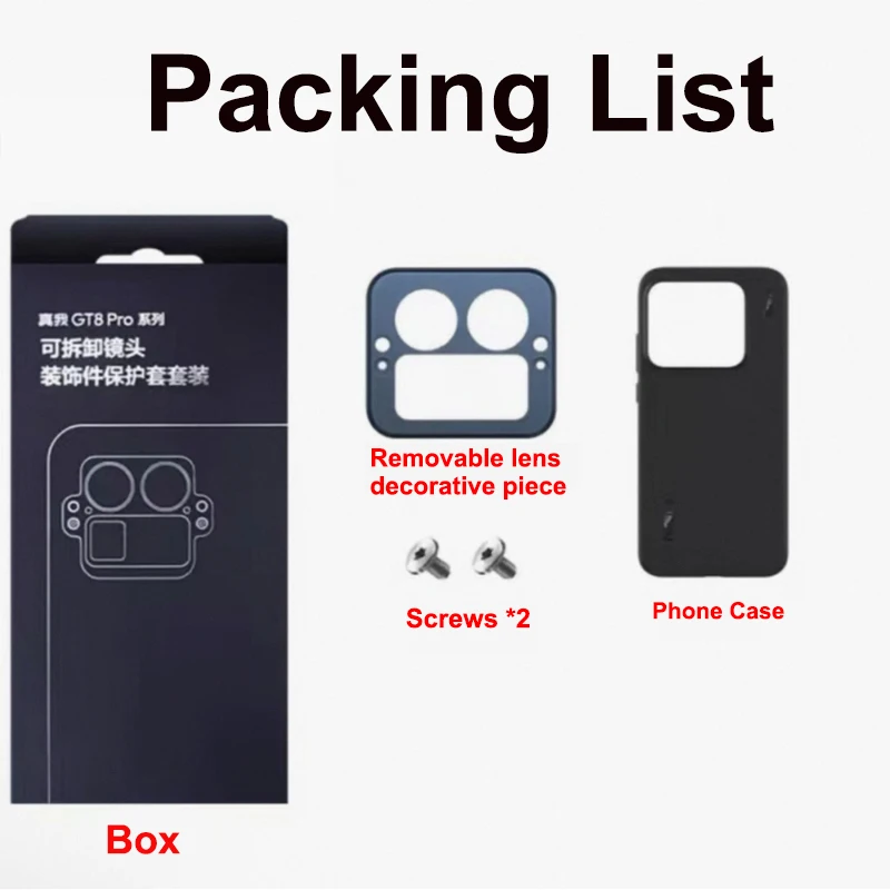 For Realme GT 8 Pro Original Phone Case For OPPO Realme GT8Pro 5G Removable Lens Decorative Piece Shell GT8 Pro Silicone Cover