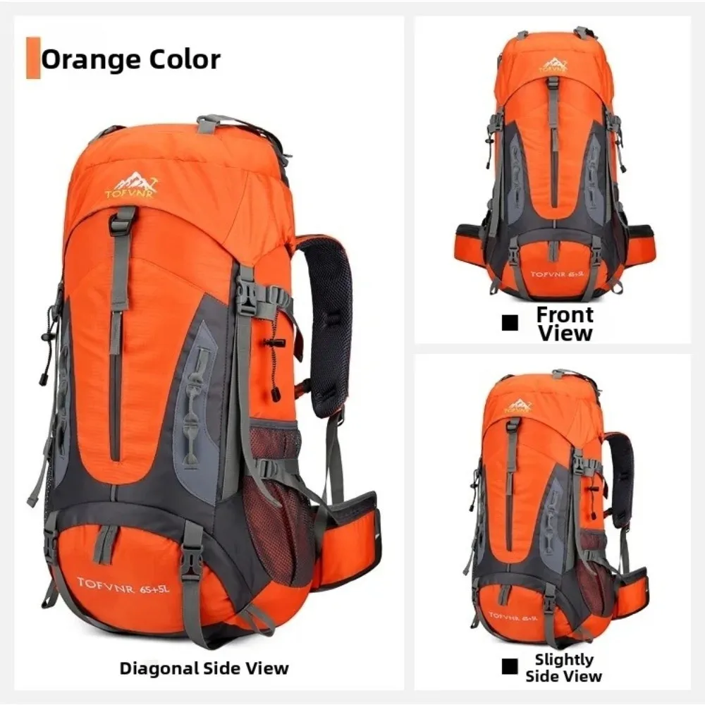 Durable 70 L Camping Backpack Large Size Shoulder Straps Travel Backpack Heavy Duty Storage Pack Design Hiking Rucksack Outdoor