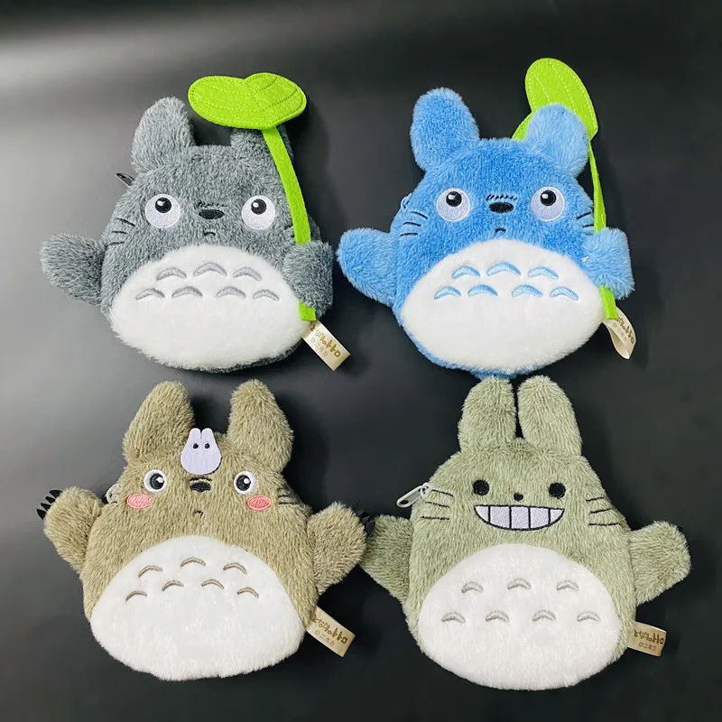 Nuevo Totoro dibujos animados Kawaii monedero llavero Anime cartera bolsa de almacenamiento colgante niños adorno de moda encanto regalos de cumpleaños