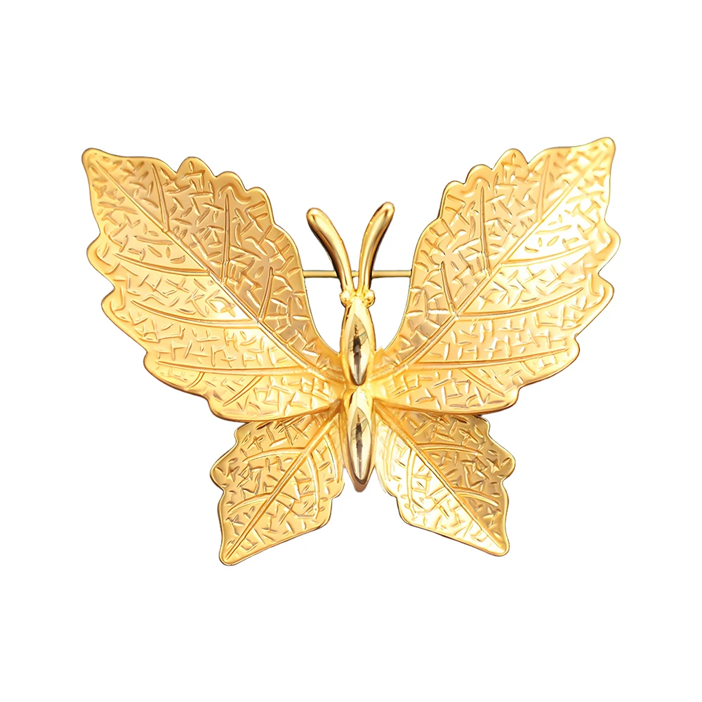 

Light Luxury Golden Butterfly Brooch for Women Elegant Jewelry Copper Plated With Real Gold Insects Leaf-Butterfly Design Brooch
