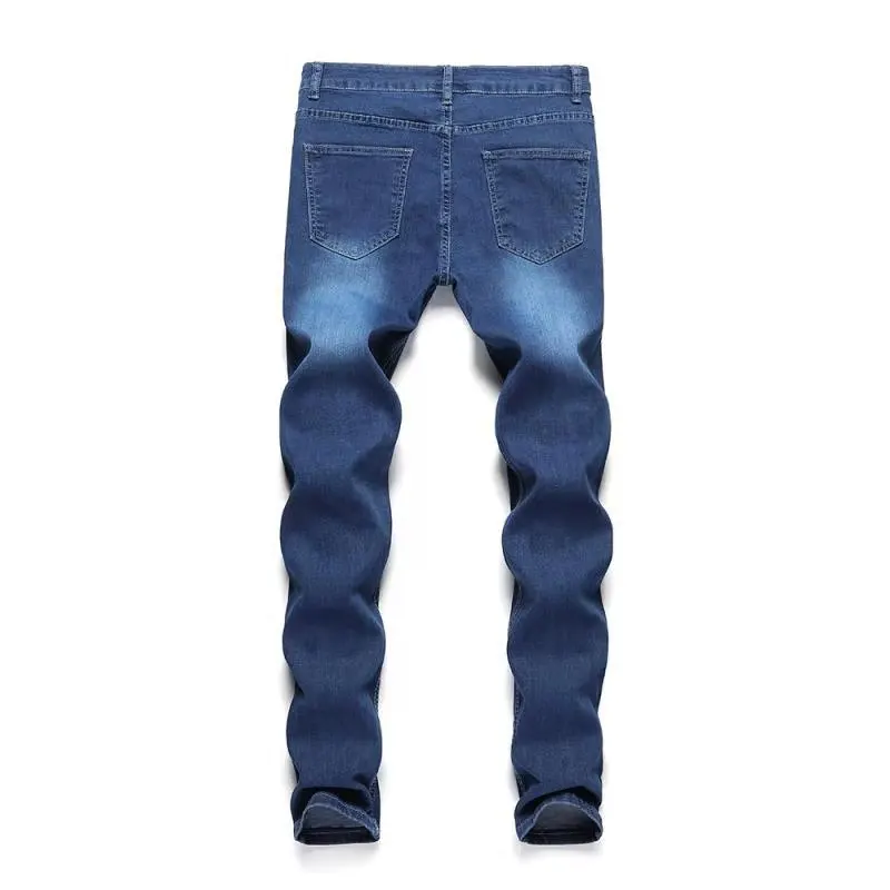 2022 New Fashion ripped Men's Jeans Pants Hole Blue Color casual skinny Clothing For Men Trousers